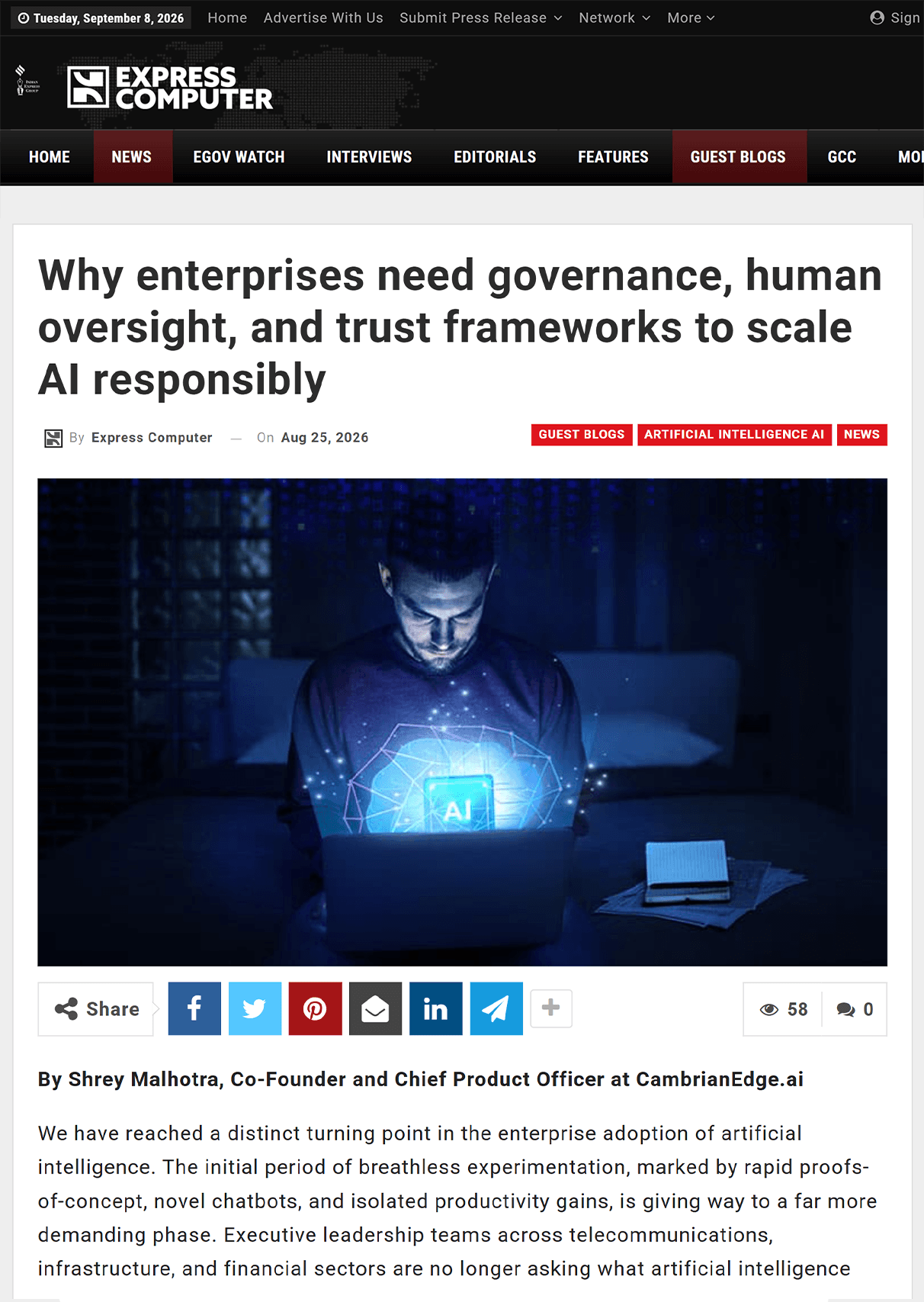 Why enterprises need governance, human oversight, and trust frameworks to scale AI responsibly