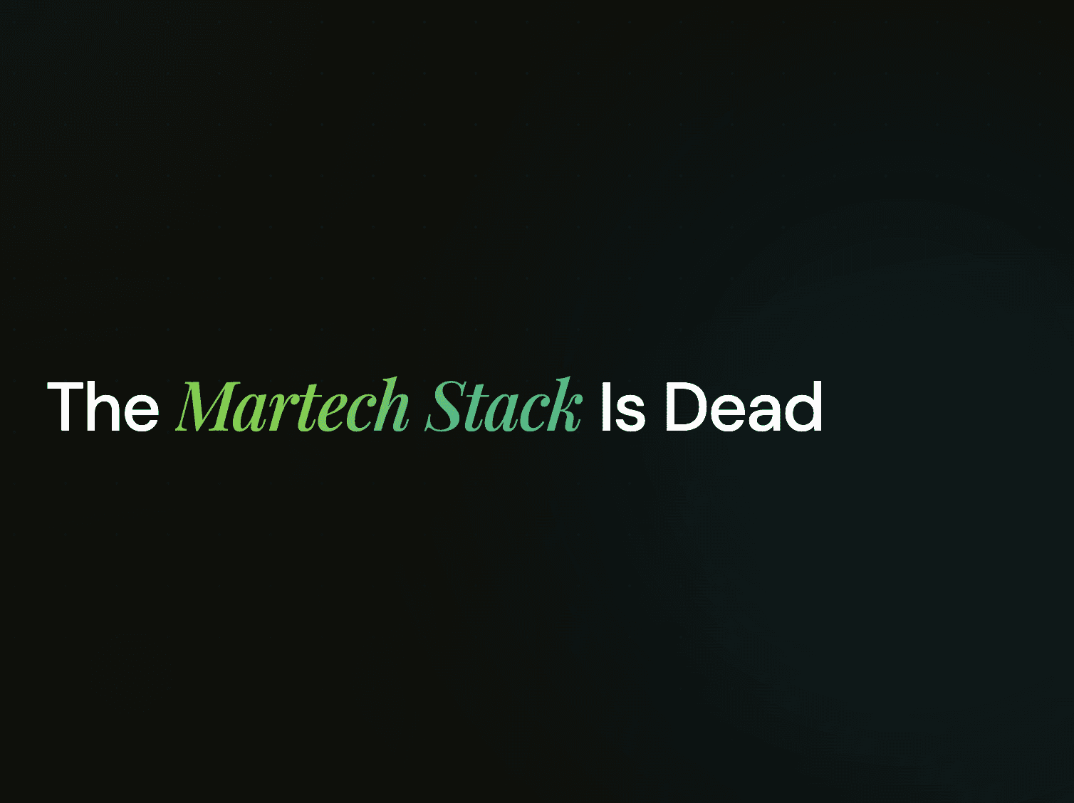 The Martech Stack Is Dead. Yours Is Eating Your Margin.
