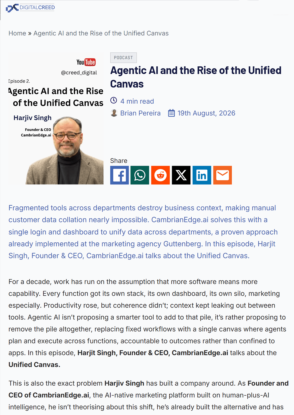 Agentic AI and the Rise of the Unified Canvas
